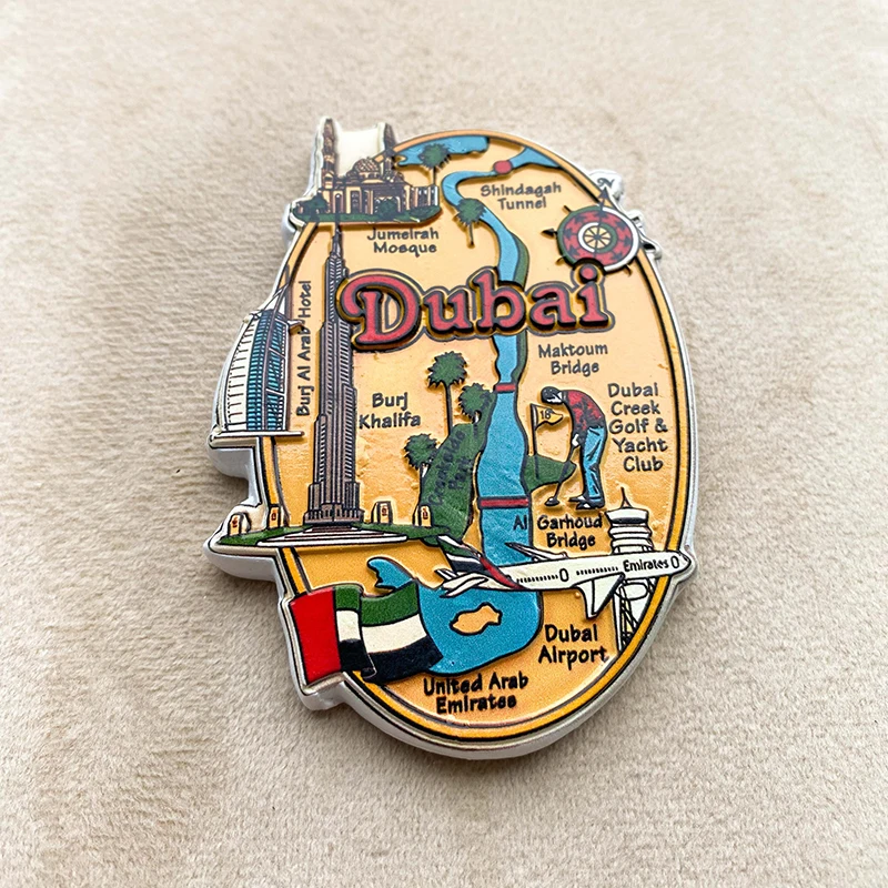 Dubai Souvenirs Home Improvement Items Collection Arts and Crafts Gifts Fun cartoon map 3D stereo refrigerator magnet