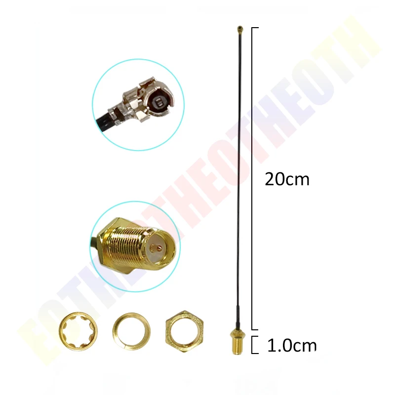 Antena wifi de 2,4 GHz 5dBi RP-SMA macho 2,4G antena IOT wifi antena para enrutador antenas SMA macho a ufl./IPX 1,13 Cable en espiral