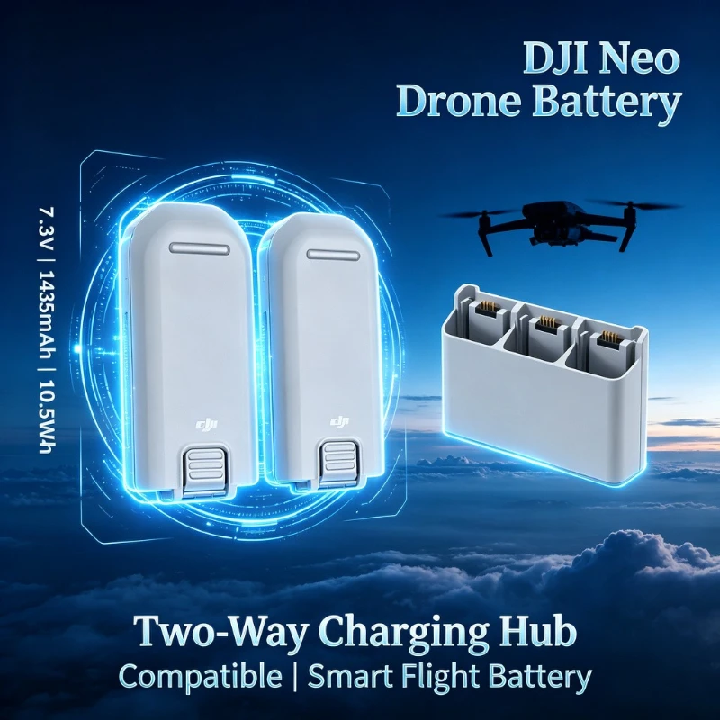 new 7.3V 10.5Wh 1435mAh Single-digit Cycle Intelligent Flight Battery for DJI Neo Drone Battery with Bidirectional Charging Hub