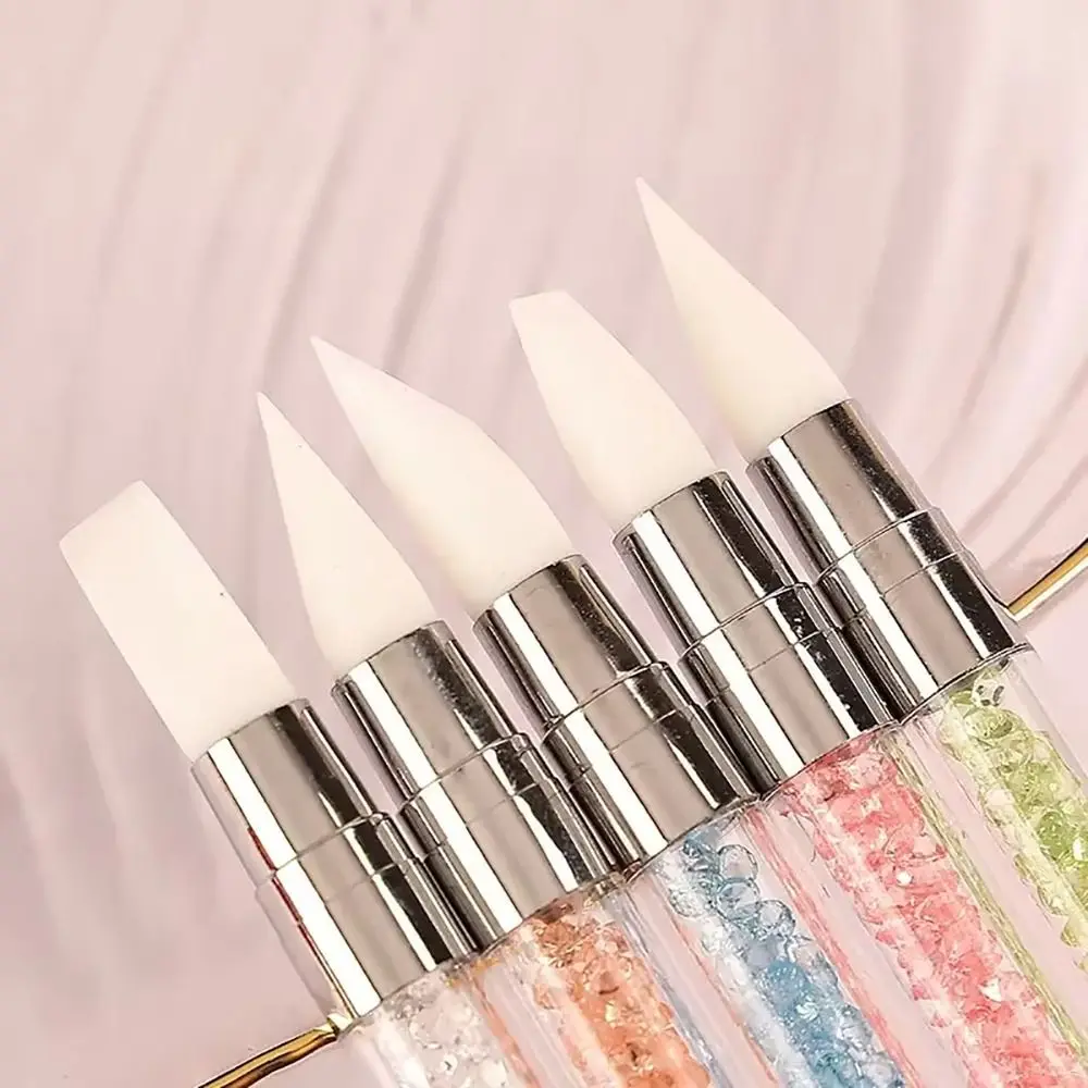

5Pcs/Set Double Head Nail Art Silicone Pen Flower Sculpting Soft Nail Art Brush Adjustable Glue Stick Embossing Pen