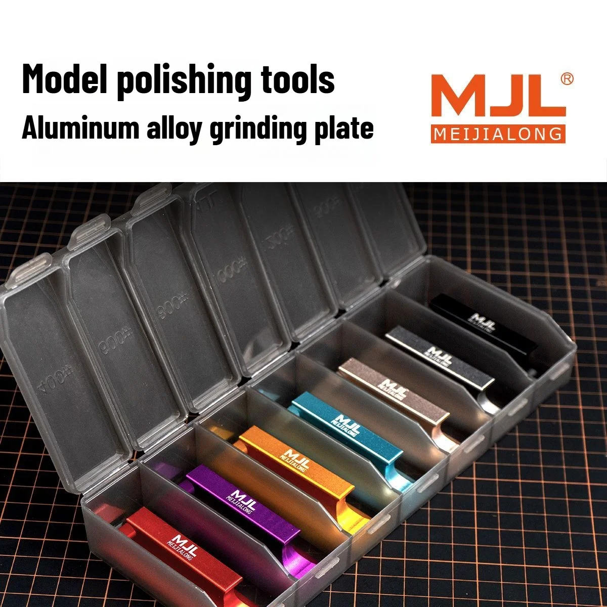 

MJL Aluminum Alloy Model Polishing Plate with 400-2000 Grit Sandpaper Flat Polishing Tool for Manual Polishing of Gundam Models