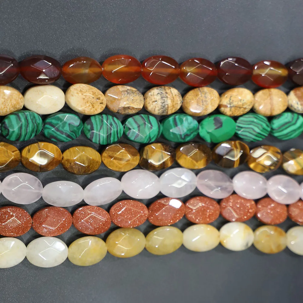 

【Free Shipping】10*14mm Natural Stone Crystal Agate Oval Loose Beads DIY Necklace Bracelet Earrings Making Accessories Wholesale