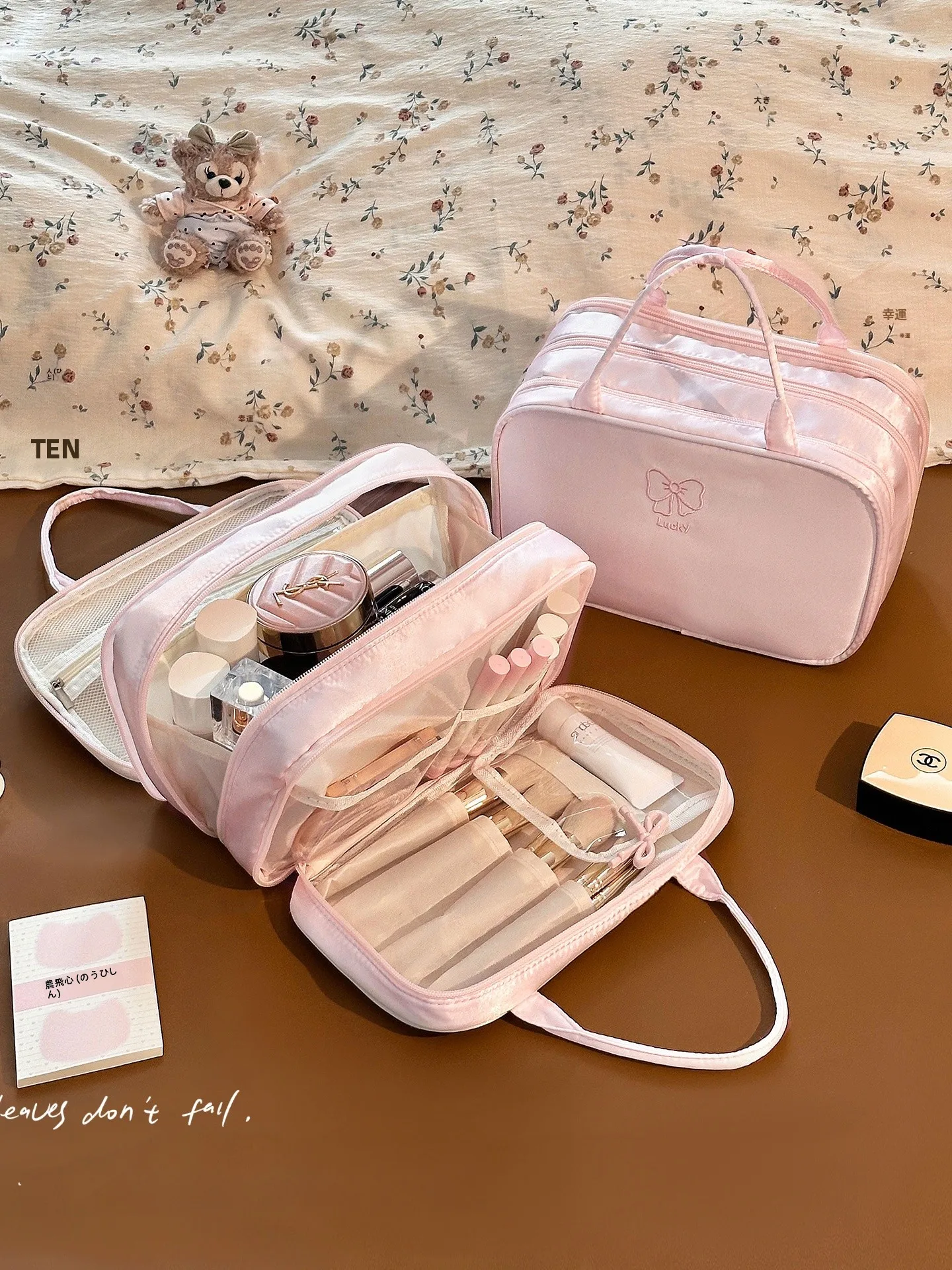 Bolsa de Cosméticos Portátil de Grande Capacidade para Viagem, Nova Bolsa Organizadora Feminina 2026 para Produtos de Higiene e Maquiagem