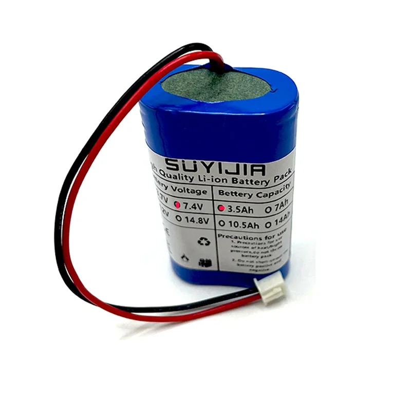 New 2S1P 18650 Rechargeable Lithium Battery Pack 3500mAh 7.4V Suitable for Power Tools Toys Speakers LED Lighting Built-in BMS