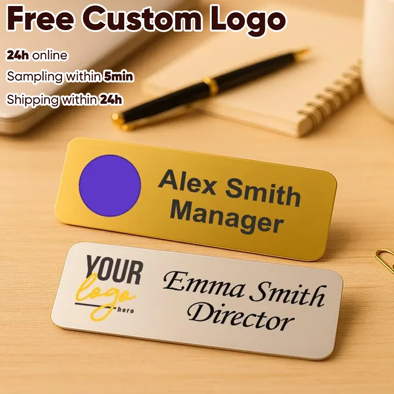 70*20MM Customized Brooch Pin Personalize Engrave Your Text Logo Business ID Plate Steel Metal Letterbox Mailbox Tag Name Badges