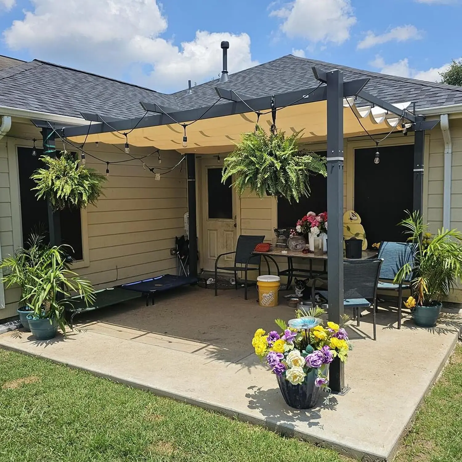 Outdoor Retractable Pergola with Sun Shade Canopy, Aluminum Patio Shelter for Garden Porch Yard, 10x13ft, Customized