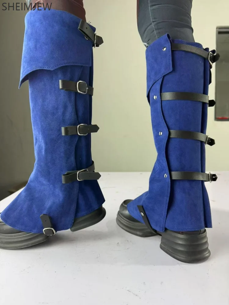 QQW القرون الوسطى القوطية الشرير الساق درع الدوبامين واقي أحذية بلاستيك الرجال النساء تأثيري اللون أغطية الحذاء الجلدي الرجعية حماية القدم الدعامة #1
