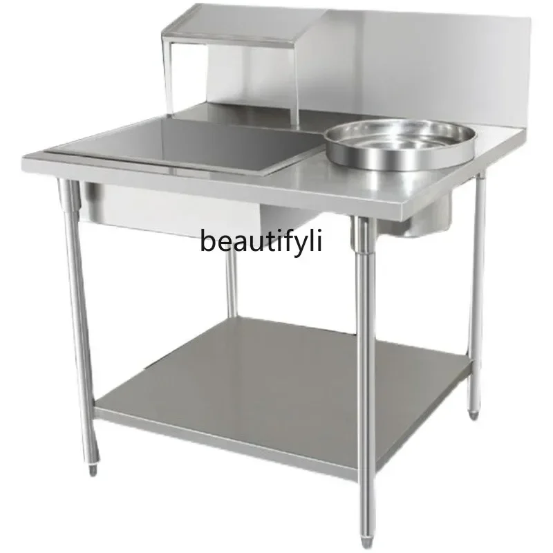 YH A56 ماكينة خبز طاولة الخبز التجارية طاولة خبز من الفولاذ المقاوم للصدأ لمطاعم البرجر والدجاج المقلي #2