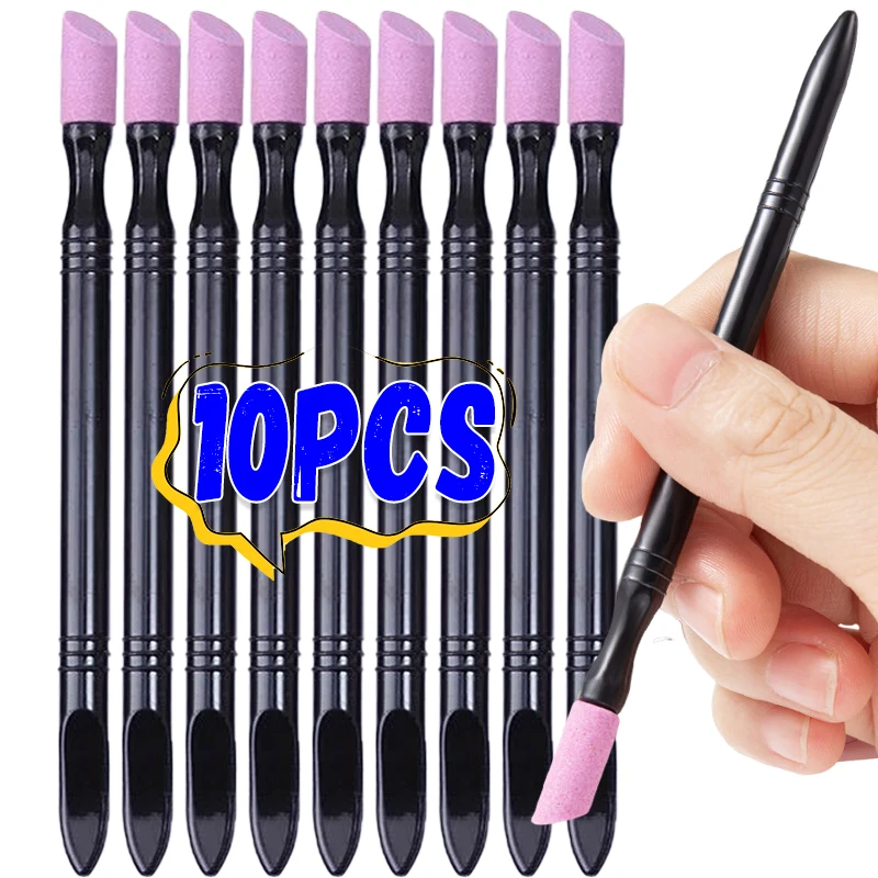 Wholesale 1-10pcs Stone Scrub Nail File Rods Cuticle Remover Dead Skin Remover Perfect Gift Lightweight Portable Manicure Tools