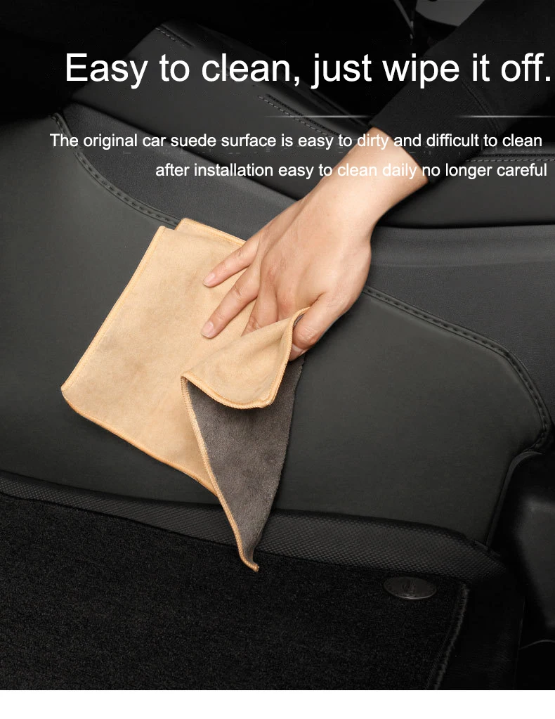 For Tesla Model Y/3 Left Rudder/Right Rudder Center Side Protection Mats Microfiber Leather Anti Kick Mats Interior Protection