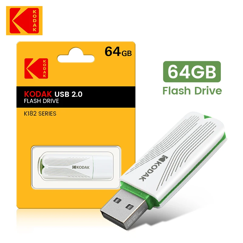 5 uds KODAK USB Flash Drive Pen Drive K182 Pendrive 32GB 64GB 128GB 256GB CLE USB 2,0 Flash Disk Mini Memory Stick