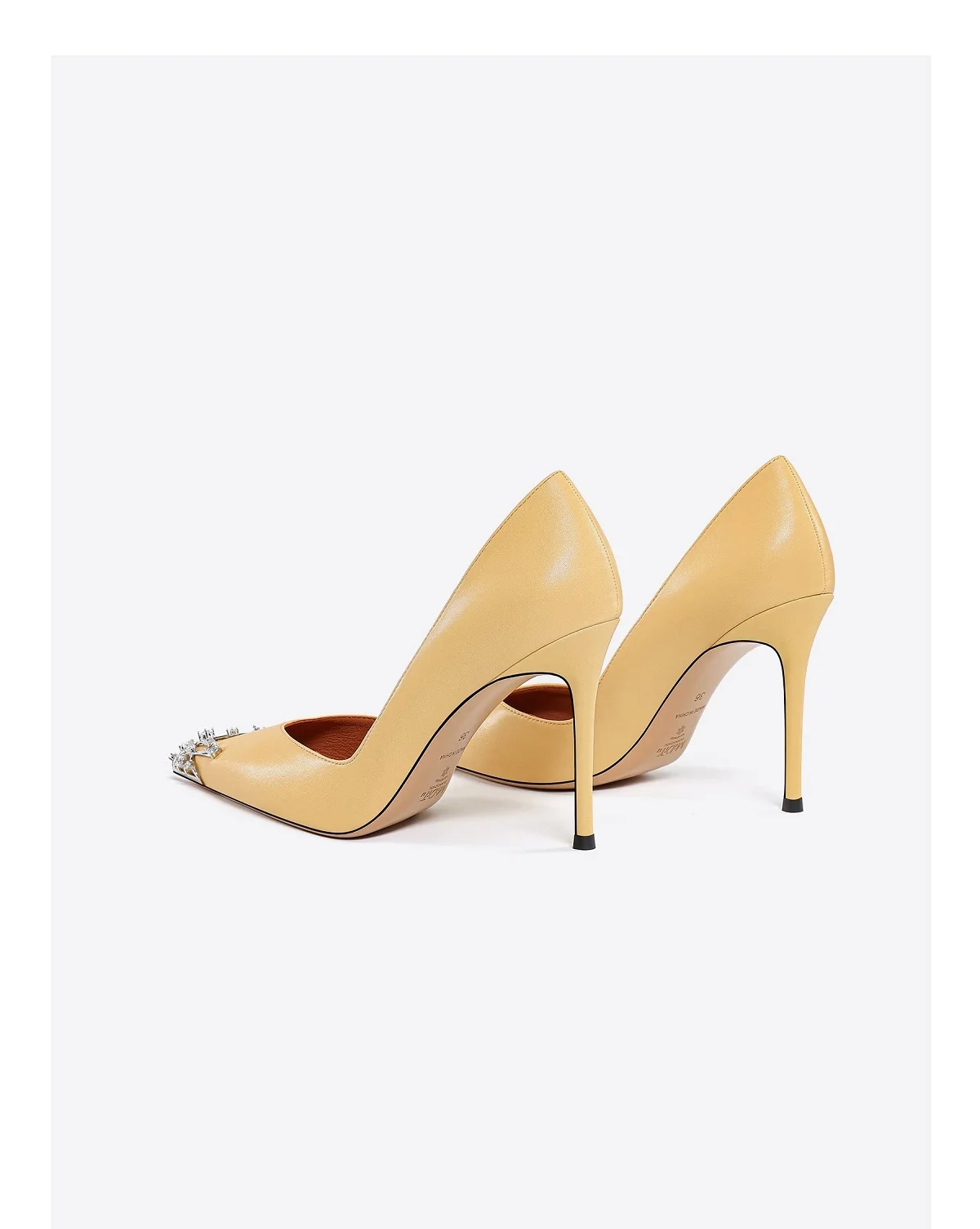 Autumn metal hollow rhinestone pointed shallow mouth suede leather fine heeled shoes banquet small size high heels women's shoes