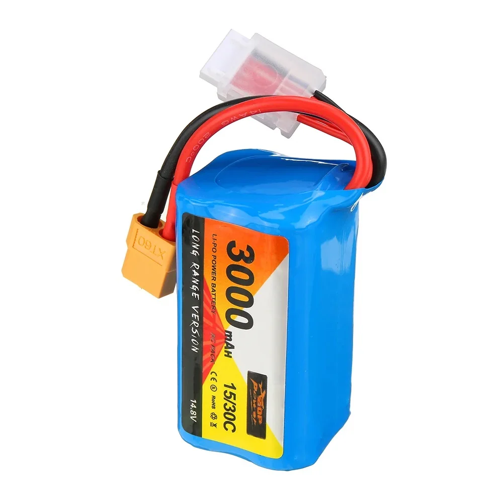 Zop Power 14.8V 3000Mah 15/30c 4S Li-Ion Batterij Xt60 Stekker Voor Rc Drone