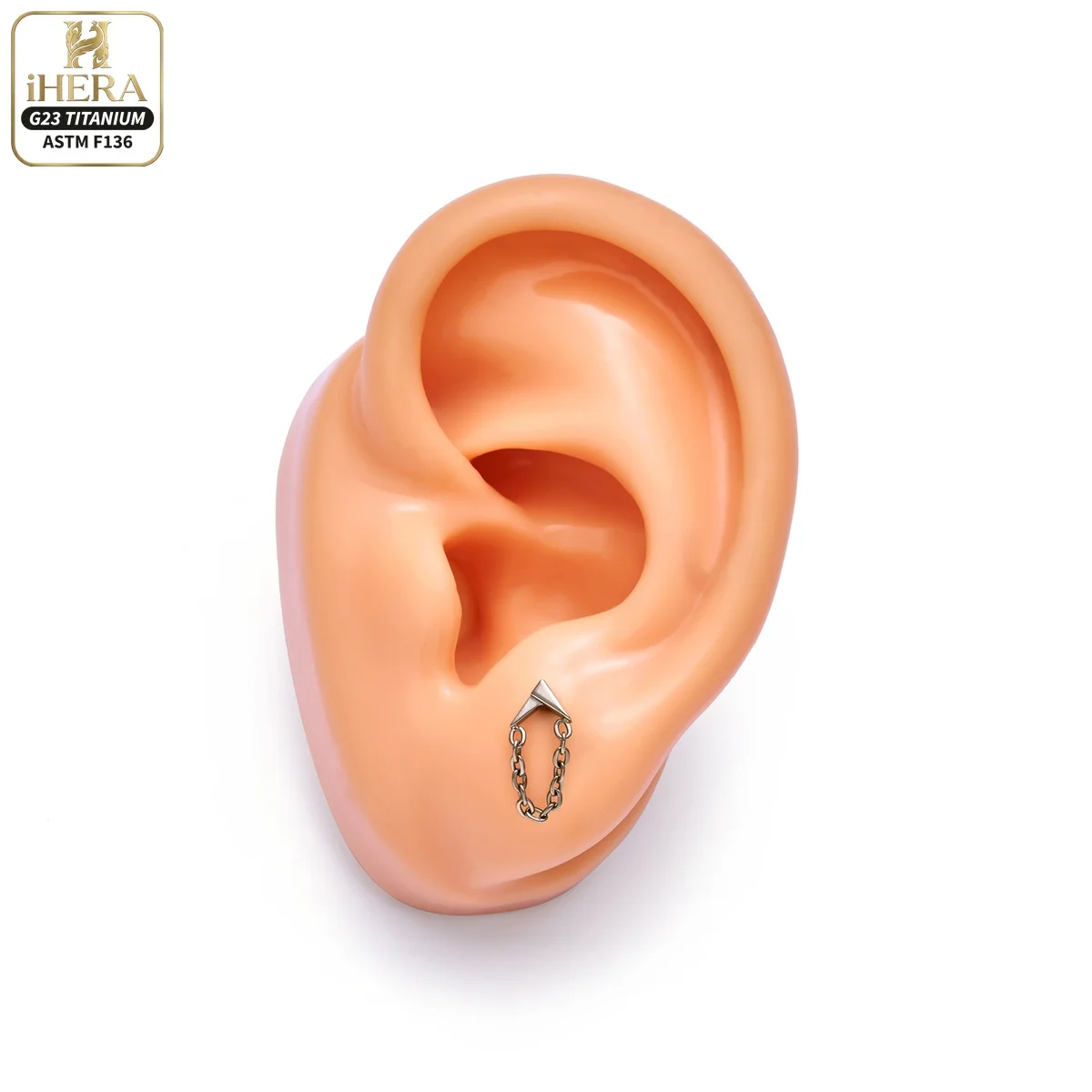 ASTM F136 Titan Kite Moss Agate Flacher Ohrstecker mit Funkelndem CZ-Schleifen-Anhänger, Sunburst Labret, Helix, Tragus, Conch Ohrstecker Schmuck – Detail 30