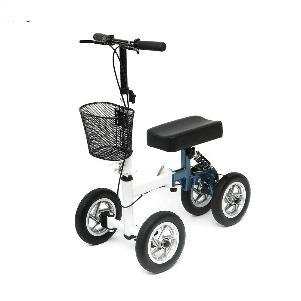 New Design Steel All Terrain scooter Rehabilitation steerable adjustable 4 wheels Knee Walker for Injury Foot