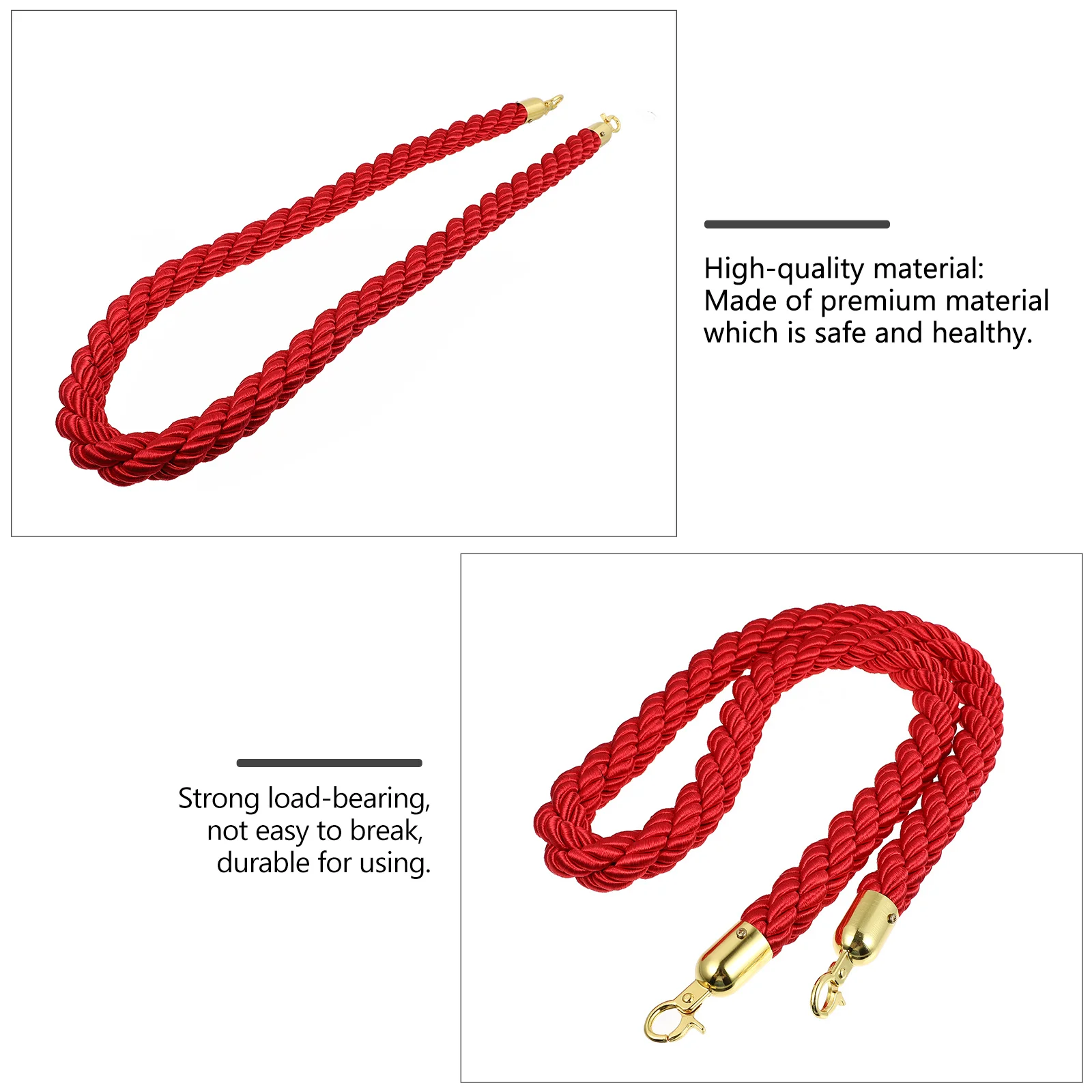 

1 pc Rope Durable Hemp Braided Safety Lanyard Isolation Guardrail Seat Red Multipurpose Labor Protection Useful Strong