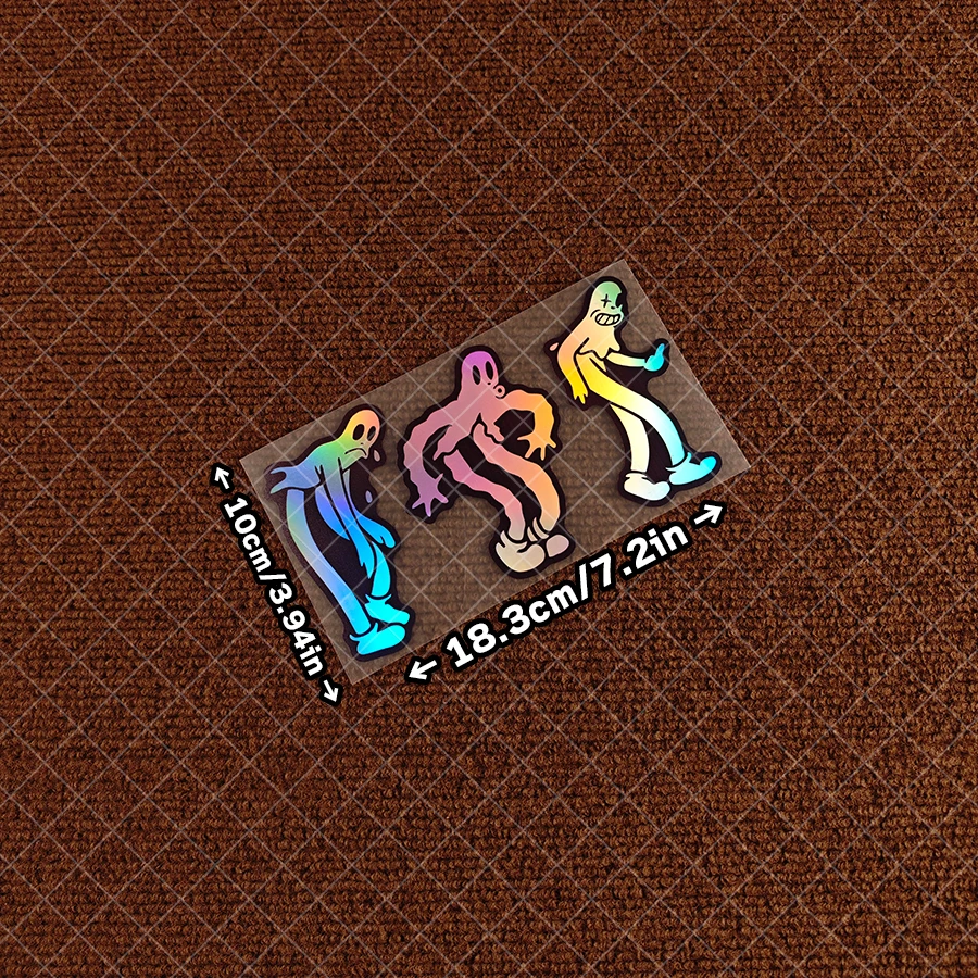 1 Piece of Ghostly Dancing Sticker, Self-Adhesive Car Graphic, Inspired by Ghostmane, JDM Theme, Vinyl Sticker