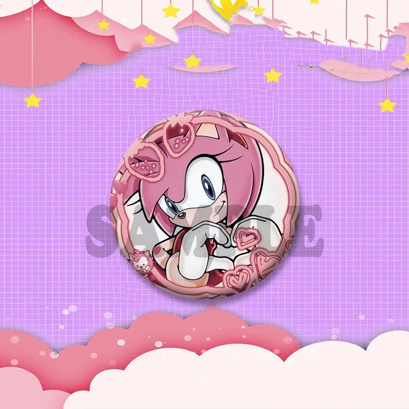 Niedliche Anime-Spielcharakter Amy Rose Brosche Cartoon Rollenspiel-Abzeichen Schmuck Emaille-Pins für Rucksack Kleidung Geschenke für Freunde – Detail 14