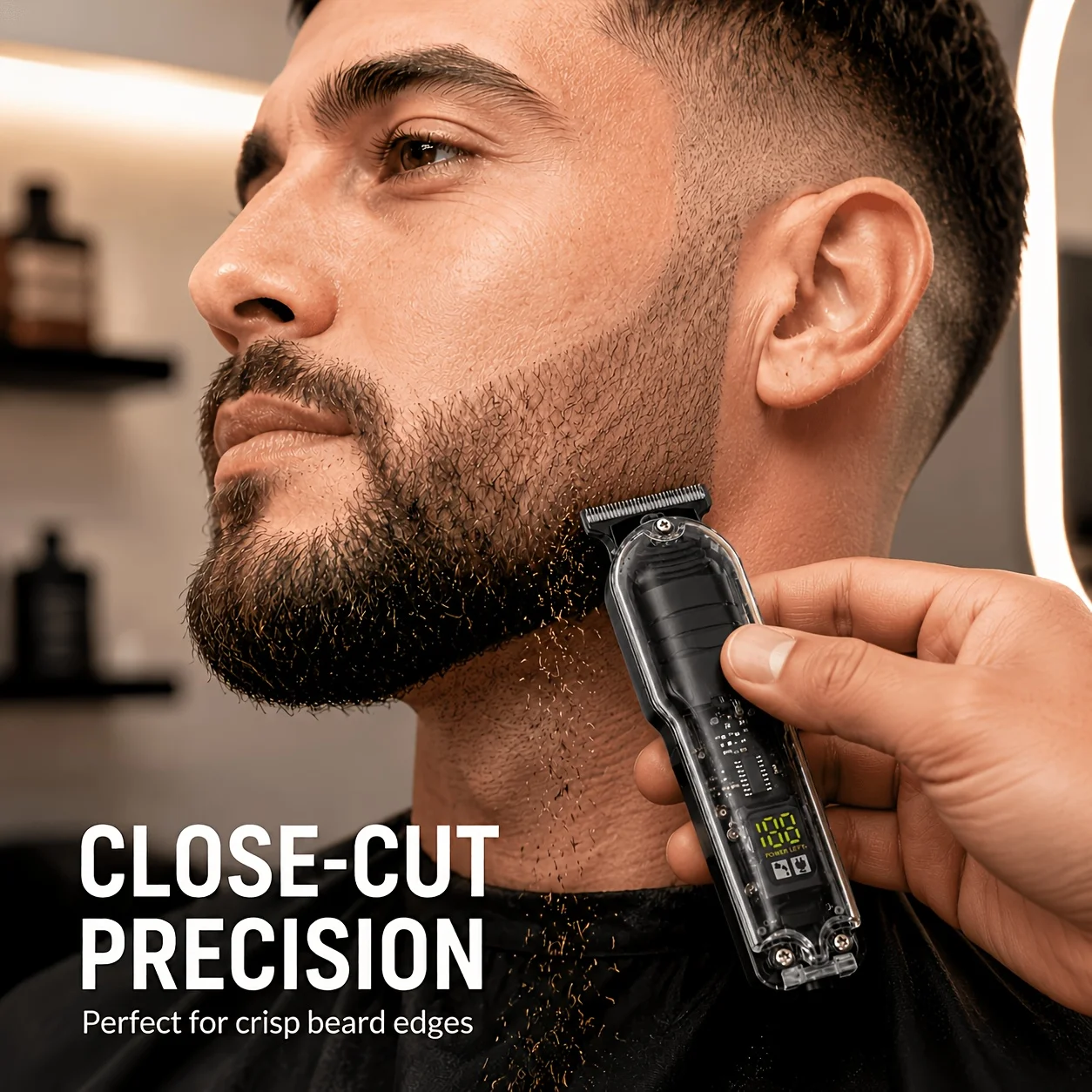 Mini Electric Hair Clipper for Men, Type-C Rechargeable Trimmer, Can Be Used as a Beard Trimmer, Led Digital Power Display, Comes with 4 Guide Combs 1.5/2/4.5/6mm, Multi-Level Length Adjustment, Four-Level Blade Fine-Tuning, Portable Home Self-Haircut Tool, Suitable for Adult Hair Trimming, Three-Level Blade Fine-Tuning, Easy to Operate and Use, Easy to Trim Hair at Home, Suitable for Family Use