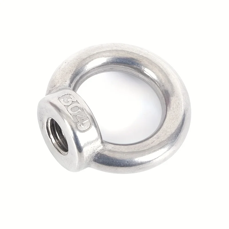 10 Pieces 304 Stainless Steel M8 Ring Nut, Ring-Shaped Rigging Lifting Japanese Style Eye Nut, Hand-Tightened Round