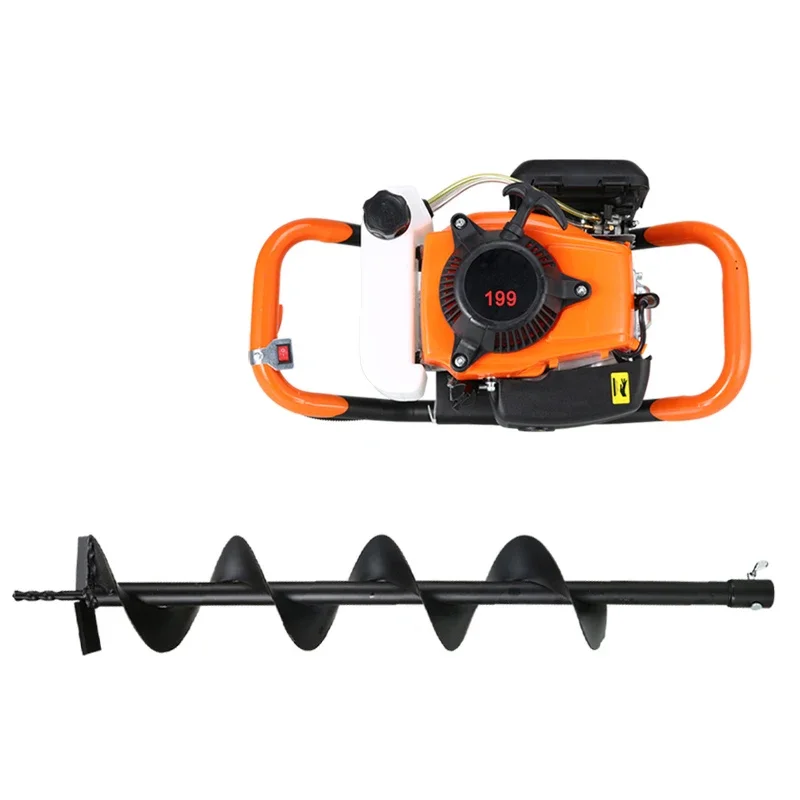 For 199CC Agricultural 8.8KW High-Power Drilling and Hole Digging Machine Planting Tree Gasoline Four-Stroke Pile Driver