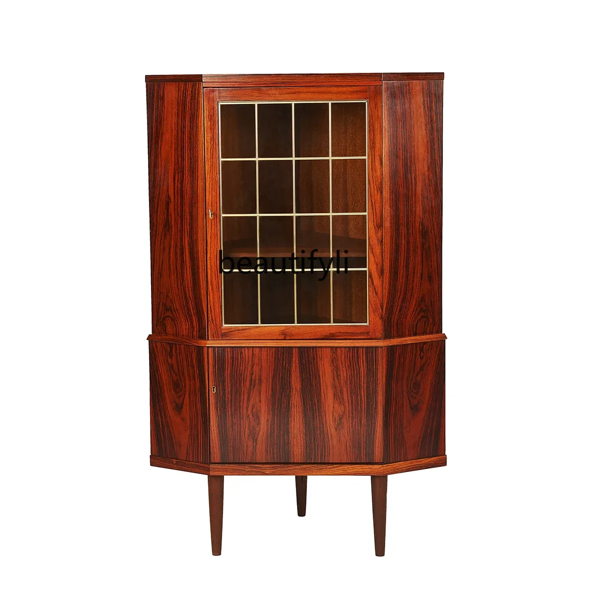 

Nordic Medieval Rosewood Corner Cabinet Modern Minimalist Showcase