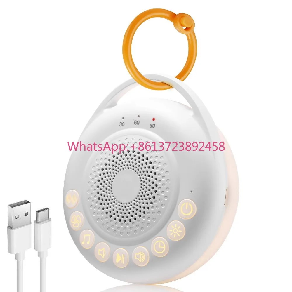 Portable rechargeable white noise generator night light red 30/60/90 minute timer small relaxation sound generator consumer