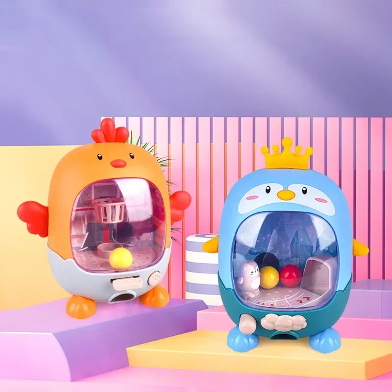 Juguete Montessori de dibujos animados para niños, máquina de tiro de pollo, pingüino, máquina de fútbol, Catapulta de dedo, juguetes educativos, regalos para niños