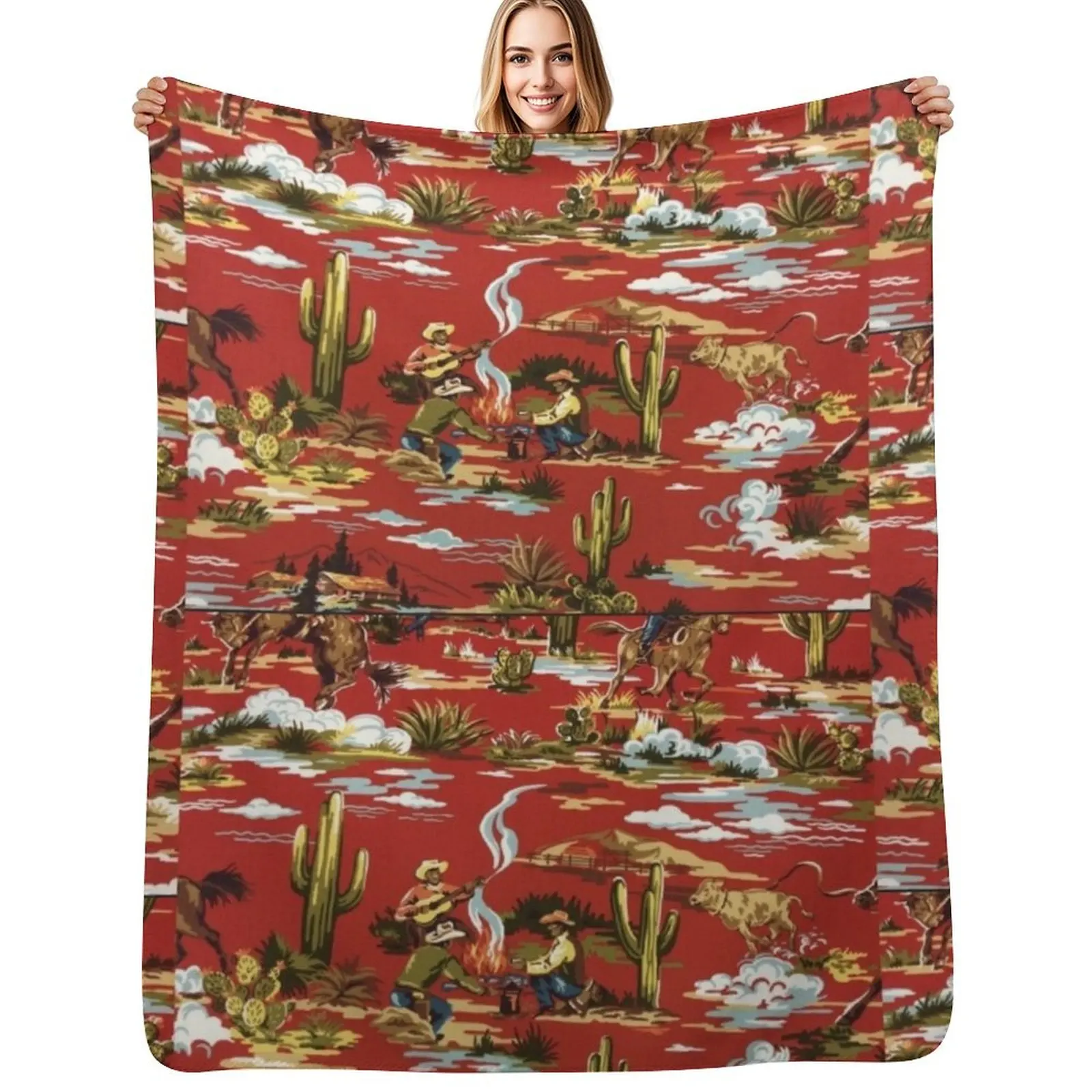 

Red cowboys Throw Blanket Decoratives sofa bed Sofa Throw Sofa Blankets