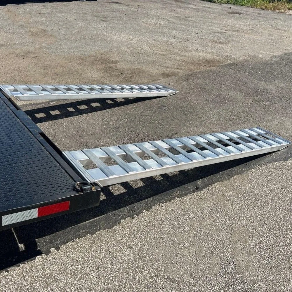 79.62 "X 14.87" X 2.5 "Ramp Aluminium 6000 LBS Perak Truk Trailer Kait Ujung Pisau Kaki 1 Pasang 2 Landai