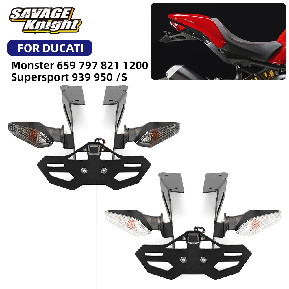 

Registration License Plate Bracket For Ducati Monster 797 821 1200 Supersport 939 950 2017-2023 Tail Tidy Fender Eliminator Kit