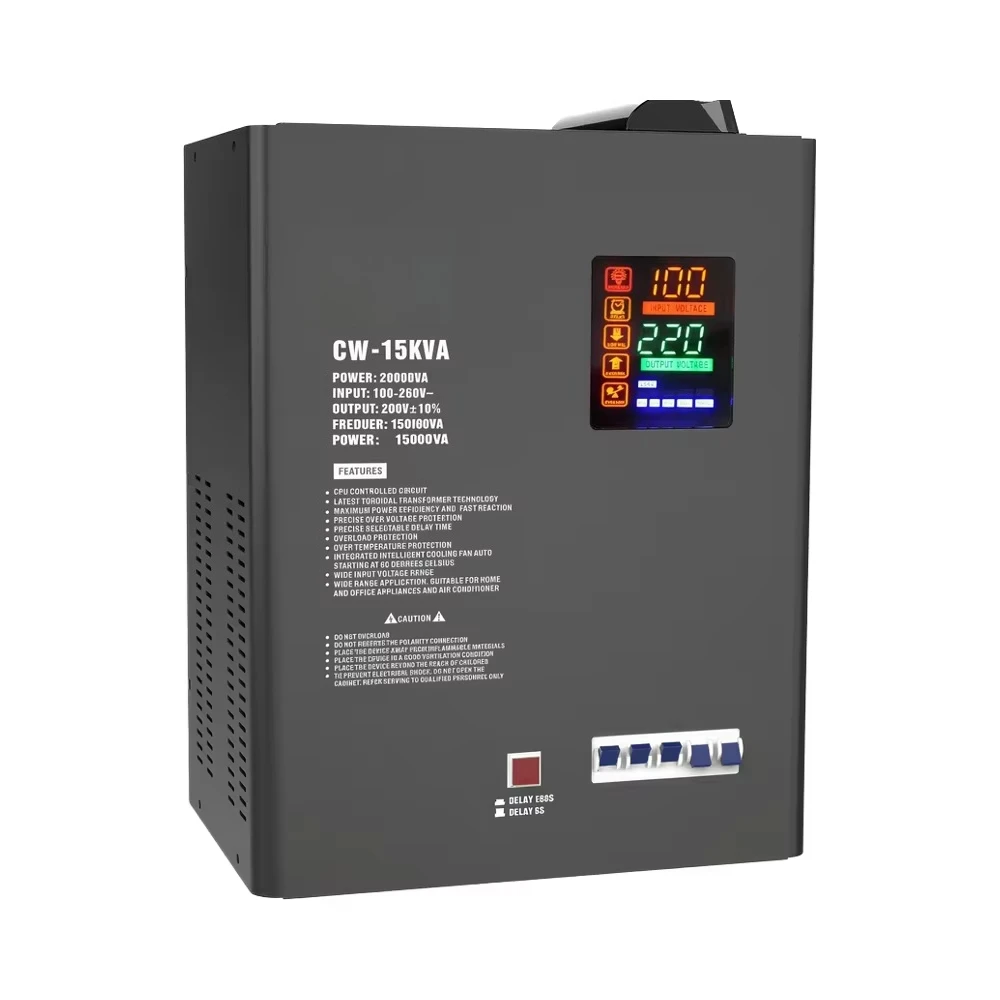 Nuevo Estabilizador de Voltaje Eléctrico KEBO 2026 de 15KVA, Monofásico, Tipo Relé, Regulador Automático de Voltaje para Electrodomésticos, Protección Contra Sobretensión