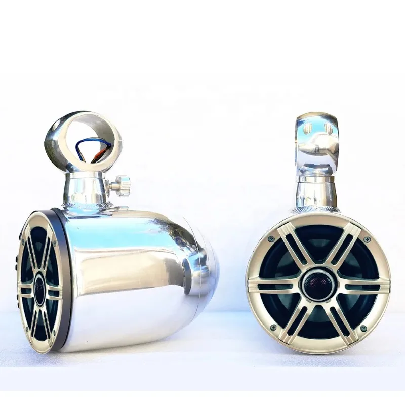 6.5inch 60W A Pair of Two Aluminium Waterproof Rotatable Boat Wakeboard Tower Speaker Polished in Pair Marine Speaker