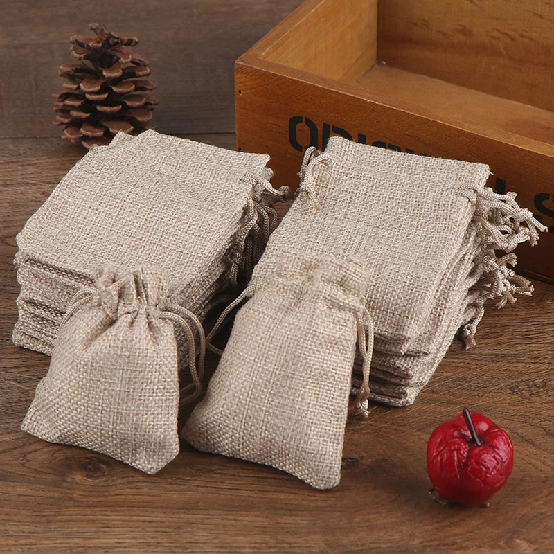 50pcs/lot 7x9cm Jewelry Bag Jute Velours Cord Bag Small Drawstring Gift Bag Pouches Nice Bracelet Candy Jewelry Packaging Bags