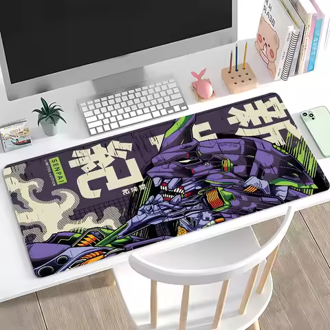 Anime E-Evangelion Mousepad Large Anti-Slip Mouse Pad Stitched Edges Mat EVA Mecha Durable Desk Laptop Gaming​ Keyboard Pad XXL