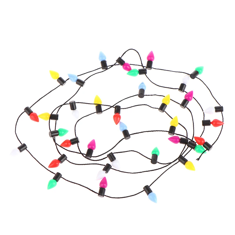 1 PC 1:12 1 chaîne de fausses lumières Mini accessoires de meubles chaîne lumières noël bonne décoration maison de poupée Miniature