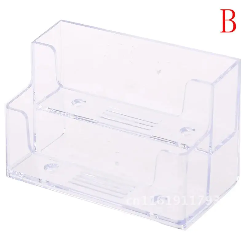 Desktop Office Business Card Holder Stand Clear Transparent Acrylic Counter Top Display Stand Desk Accessories