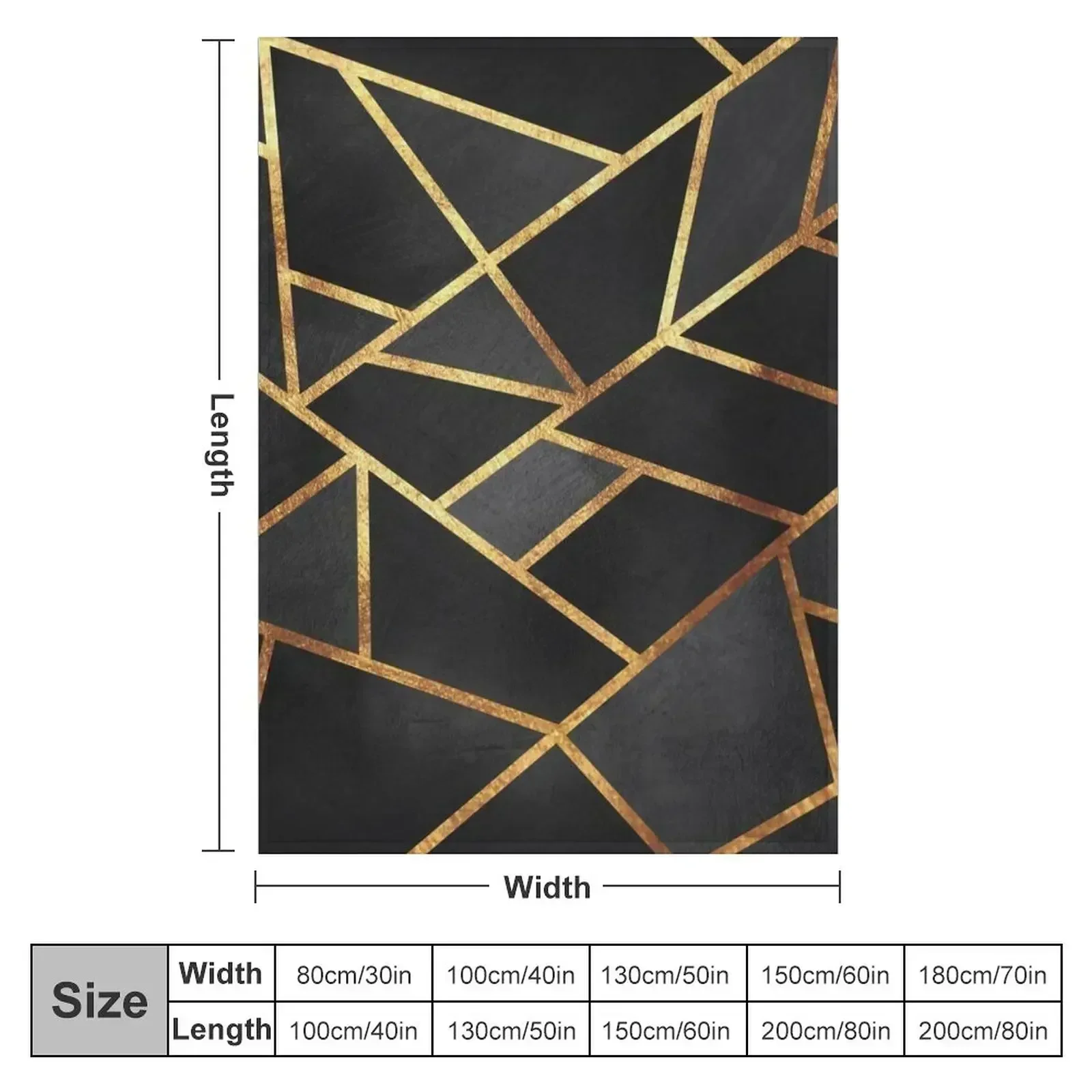 Black Gold Stone Geometric Throw Blanket Stuffeds Thins cosplay anime warm winter Blankets