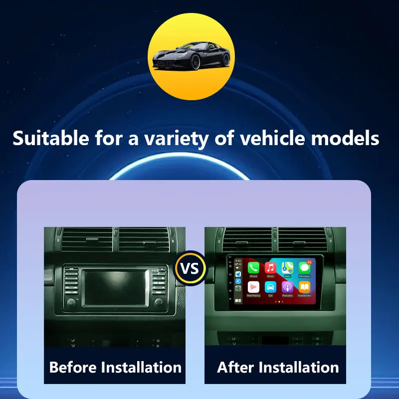 Car Radio Video Audio Multimedia Player for BMW X5 E39 E53 2000 - 2007 GPS Navi Wireless CarPlay DSP Stereo Split Screen BT WiFi