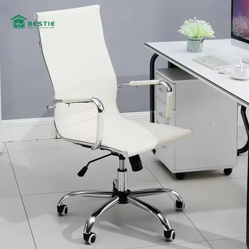 Hot Sale Ergonomic High Back Swivel Boss Ribbed PU Leather Office Chair Modern