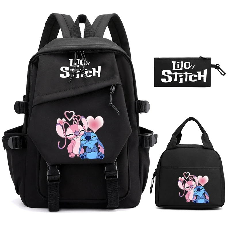 

3 шт./компл. рюкзак с принтом Disney Lilo Stitch и сумкой для обеда для девочек и мальчиков, детский студенческий подростковый рюкзак, школьный рюкзак