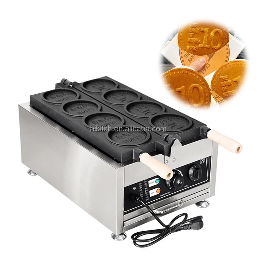 

Commercial Round Coin Waffle Maker Machine Electric Round Shape Waffle Machine Snack Machine Crispy Cheese Cookie Maker