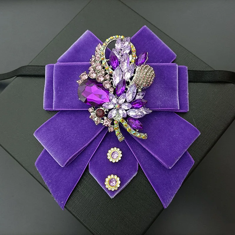 Herren Fliege Samt Strasssteine Handgefertigter Schmuck Geschenke High-End Business Bankett Anzug Hemdkragen Blume Männer Hochzeit Fliege – Detail 9