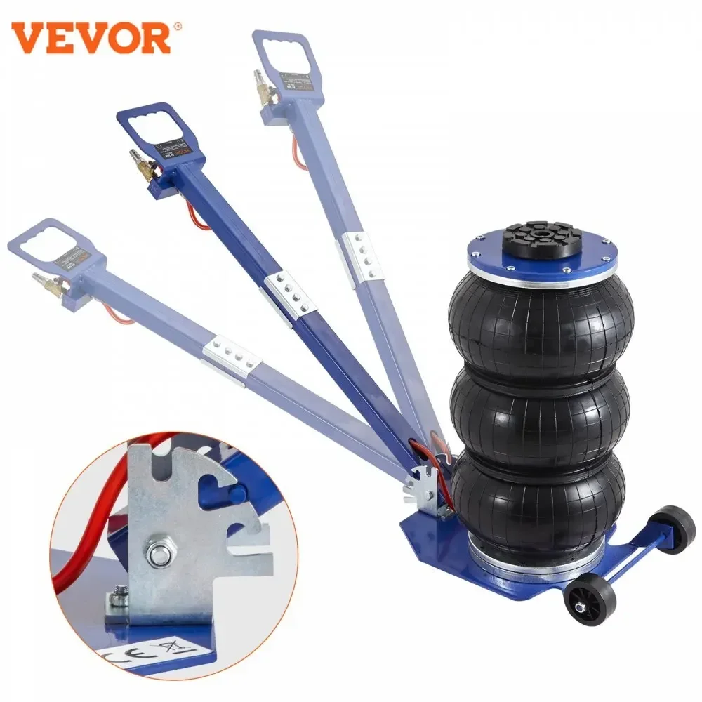 VEVOR Pneumatic Jack 3 Ton/5 Ton Triple Bag Air Jack Quick Lift Heavy Duty Car Repair Jacks Folding Rod Jacks with Two Wheels