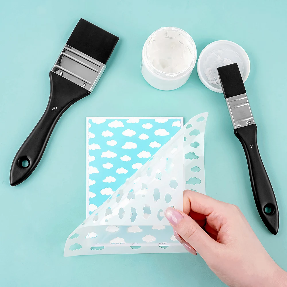 2 applicateurs de pâte de silicone |   Raclette pour sérigraphie, outil de peinture artisanale avec pochoir DIY pour peinture acrylique et pâte texturée