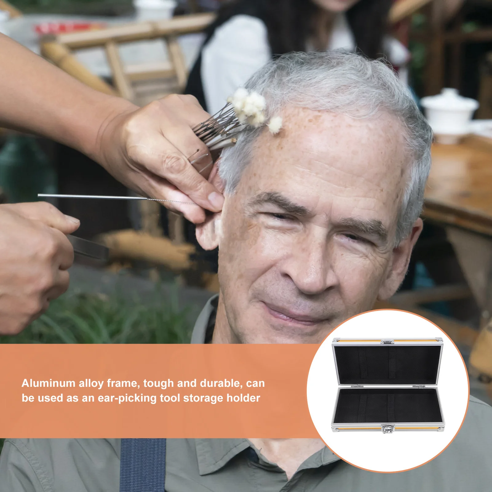 

Ящик для хранения ушных инструментов из алюминиевого сплава, портативный органайзер большой емкости для удаления серы, набор для обрезки ногтей, многоцелевой