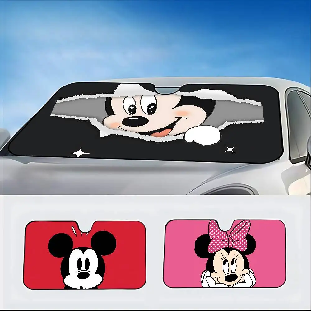 C-ميكي ماوس-eS لطيف مظلة السيارات الستائر مظلة السيارات يغطي غطاء الزجاج الأمامي العالمي للطي قناع #5