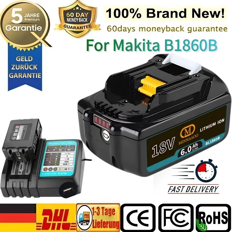 

100% оригинал для аккумулятора Makita 18 В BL1850b BL1860 BL1830 BL1815, литиевая аккумуляторная батарея для электроинструментов Makita