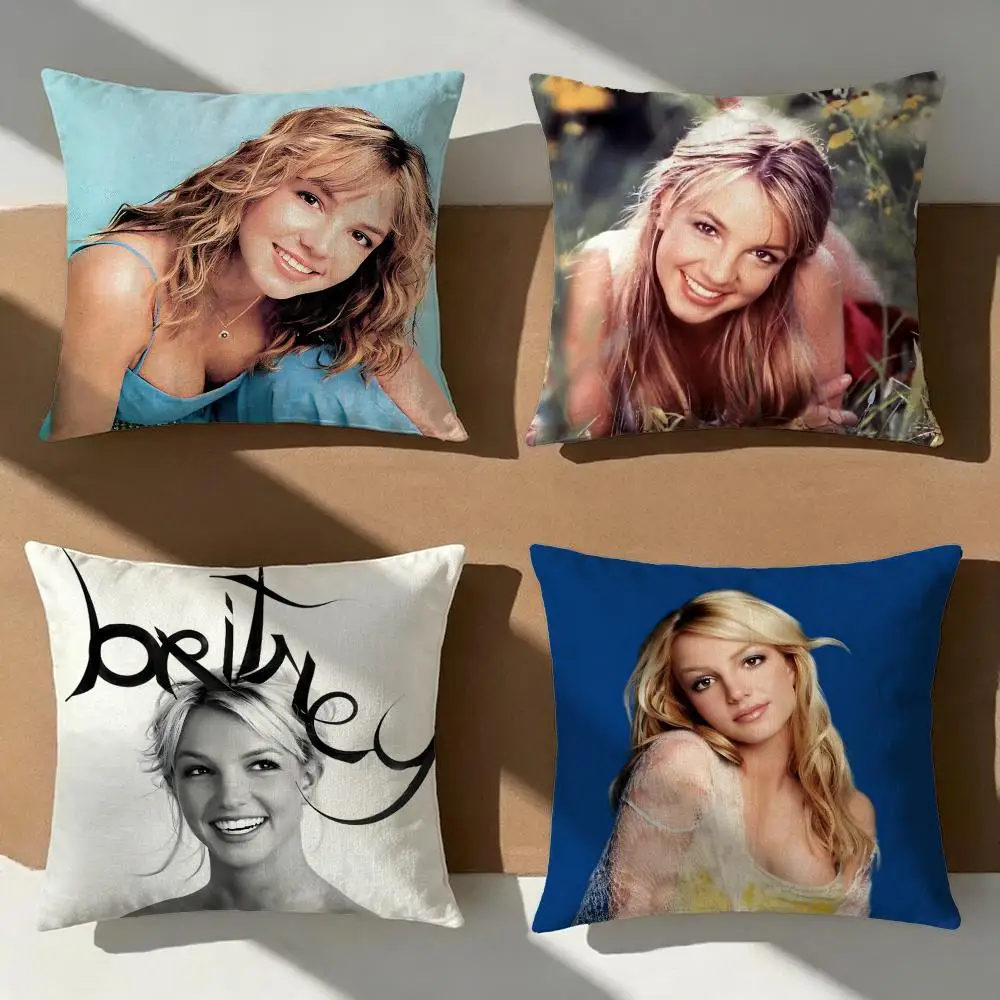 Britney Spears Cushion Cover Pillow Cover Nordic Minimalist Throw DoubleSided Print Cushion Case for Sofa Bedroom Decor