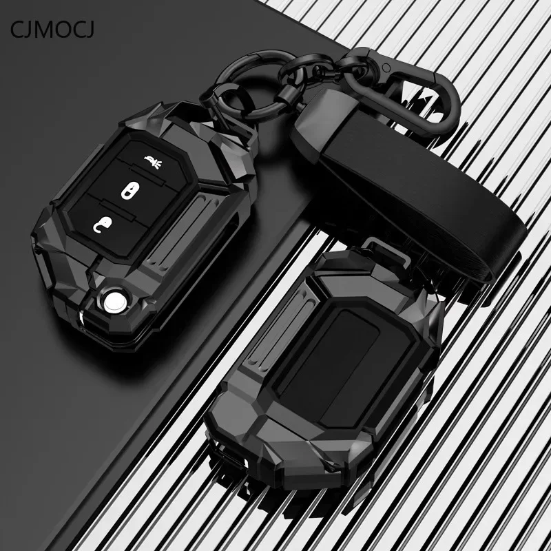 Zinc Alloy Car Key Case Cover Shell Fob for Jeep Gladiator/Wrangler/Cherokee/Compass/Renegade/Grand Commander